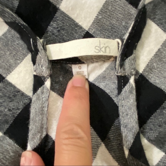 SKIN Gingham Black White Midi Dress Size 0 - Picture 7 of 7